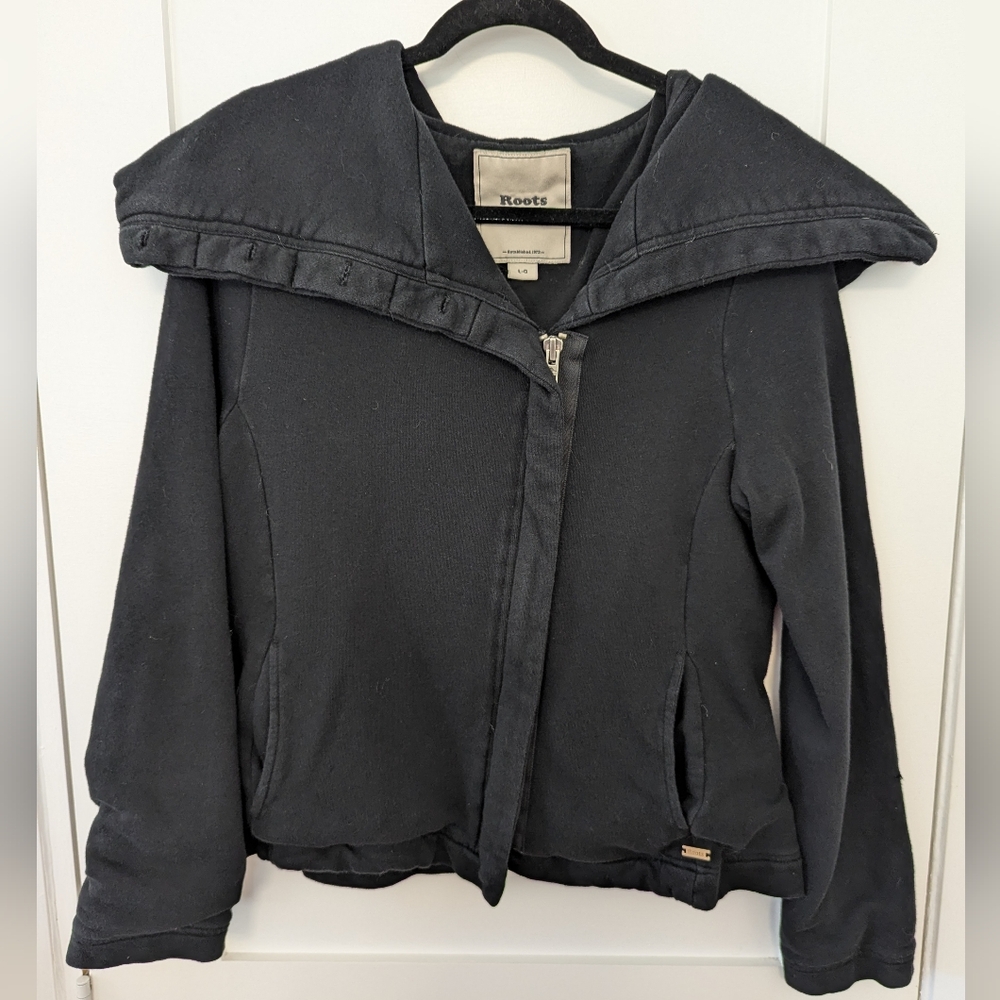 Vintage Roots Full Zip Cowl Neck Heavy Sweater Size Large